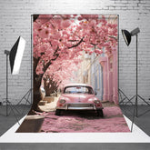 Lofaris Pink Vibe Floral City Road Lovely Spring Backdrop